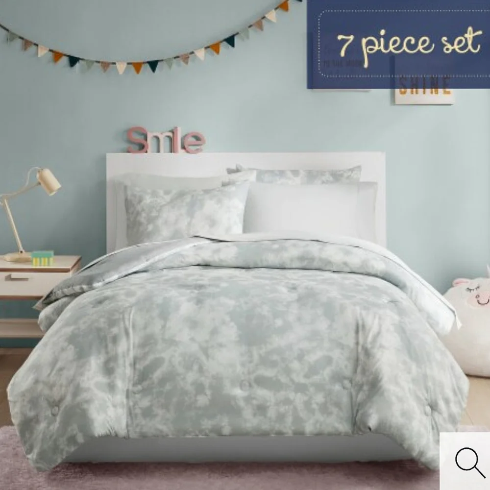 Moon Beams NWT Full 7pc Comforter Set In Moonrock Grey